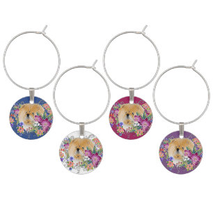 GARDEN DANCE Chow -  Set of wine charms