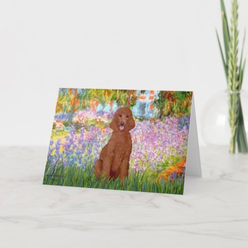 Garden _ Dark Red Poodle 1 Card