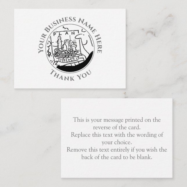 Garden Design Landscaping Thank You Note Card (Front/Back)