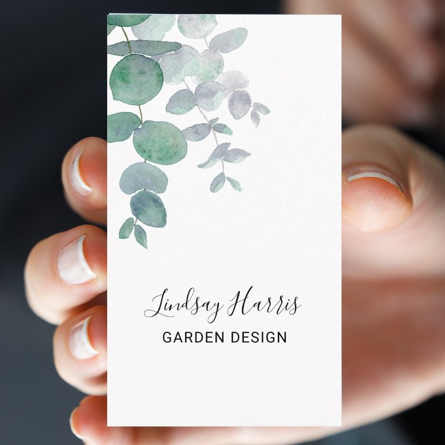  Garden Design Watercolor Eucalyptus  Business Card (Creator Uploaded)