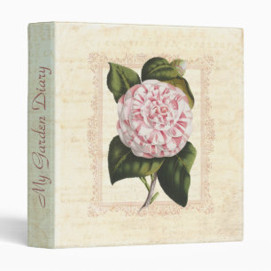 Garden Diary Pink White Camellia Flower Binder