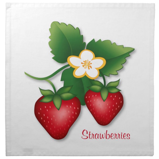 Garden Dinner Party Strawberry Cloth Napkin (Front)