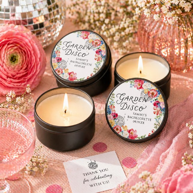 Garden Disco Bachelorette Custom Mini Candle Favors (Creator Uploaded)