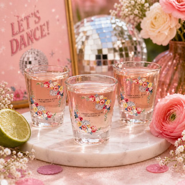 Garden Disco Bachelorette Custom Shot Glass (Creator Uploaded)