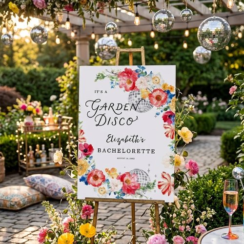 Garden Disco Bachelorette Welcome Sign