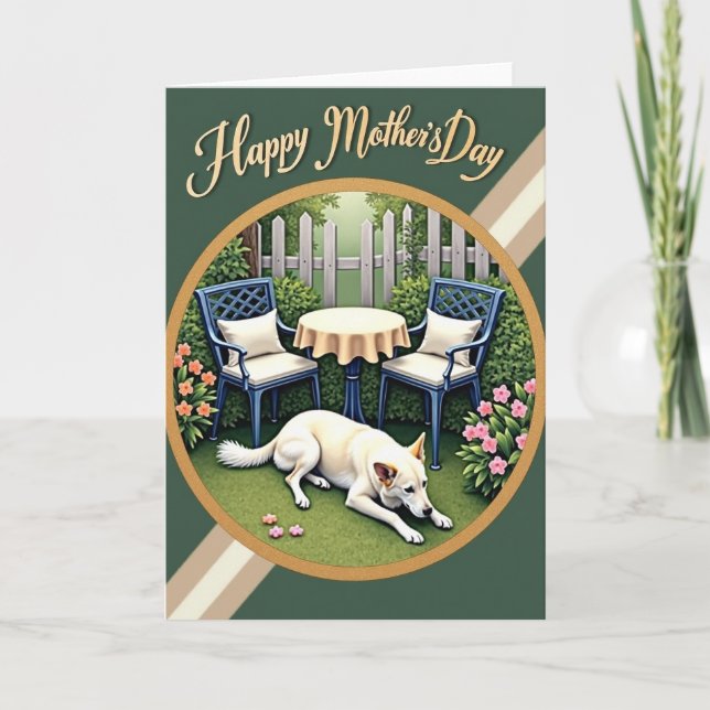 Garden Dog Mothers Day Card (Front)