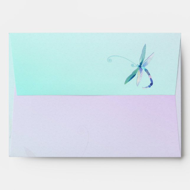 Garden Dragonfly Wedding Envelope (Back (Top Flap))