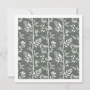 Garden Dream Elegant Botanicals forest green Art Note Card