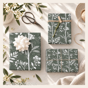 Garden Dream Refined Floral Wrapping Paper Sheets