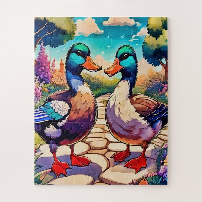Garden Ducks children's Jigsaw Puzzle (Vertical)