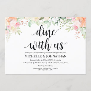 Garden Elegance Floral Post Wedding Brunch Invites