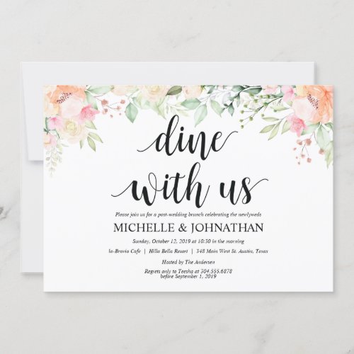 Garden Elegance Floral Post Wedding Brunch Invites