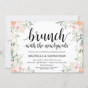 Garden Elegance Floral Post Wedding Brunch Invites