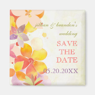 Garden Elegance Floral Wedding Save the Date Magnet