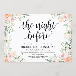 Garden Elegance Wedding Rehearsal Dinner Invites