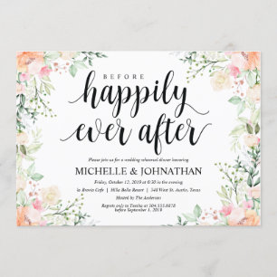 Garden Elegance Wedding Rehearsal Dinner Invites