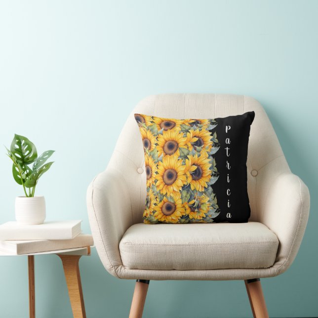 Garden Elegant Sunflower Throw Pillow (Chair)