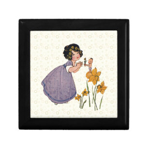 Garden Elf Daffodil Fairyland Spring Easter Keepsake Box