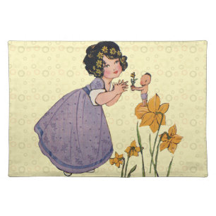 Garden Elf Daffodil Fairyland Spring Easter Placemat