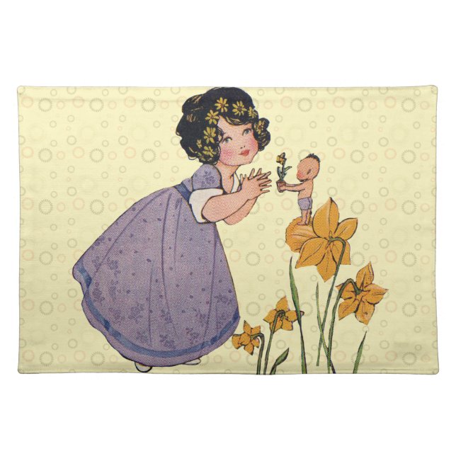 Garden Elf Daffodil Fairyland Spring Easter Placemat (Front)