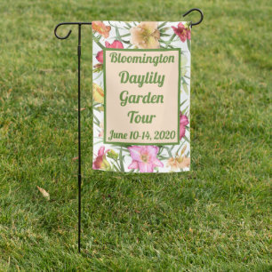 Garden Event Party Daylilies Floral Design Custom Flag