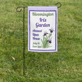Garden Event Party Purple Iris Design Custom Garden Flag