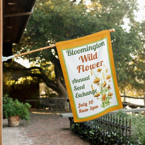 Garden Event Wildflower Orange Tiger Lilies Custom House Flag