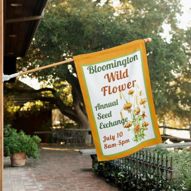 Garden Event Wildflower Orange Tiger Lilies Custom House Flag (In SItu)