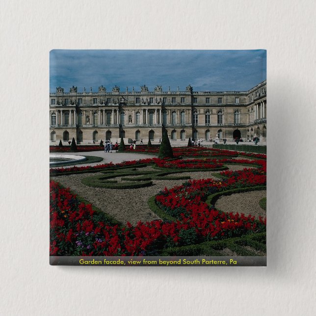 Garden facade, view from beyond South Parterre, Pa Pinback Button (Front)