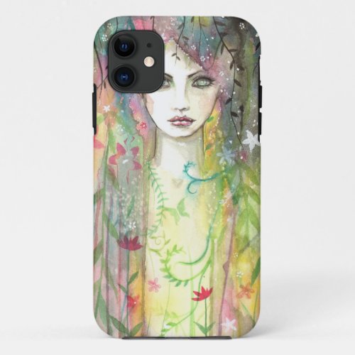 Garden Faerie Pop Art Modern Woman Face Fantasy iPhone 11 Case