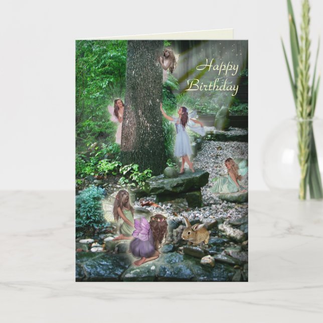 Garden Fairies (customizable) Holiday Card (Front)