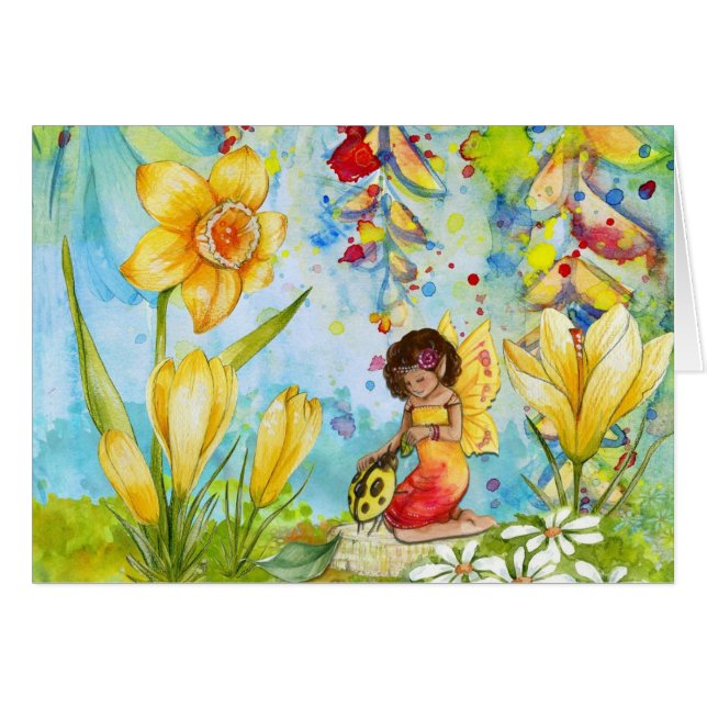 Garden Fairy Birthday Card (Front Horizontal)