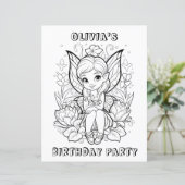 Garden fairy birthday party coloring activity  (Standing Front)