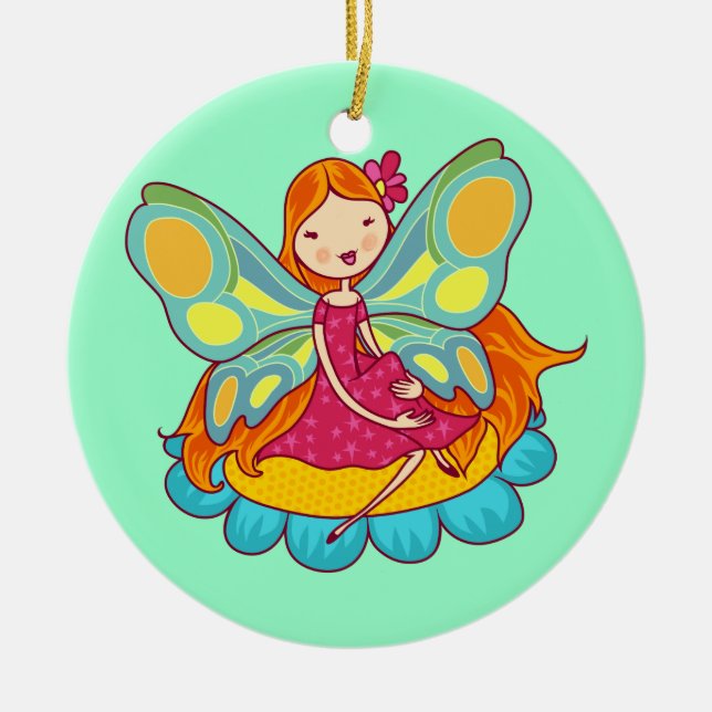 Garden Fairy Ceramic Ornament (Front)