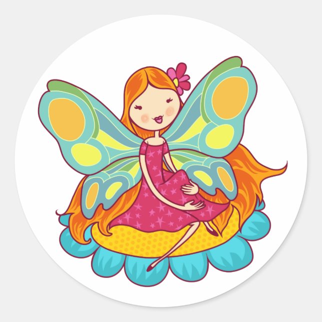 Garden Fairy Classic Round Sticker (Front)