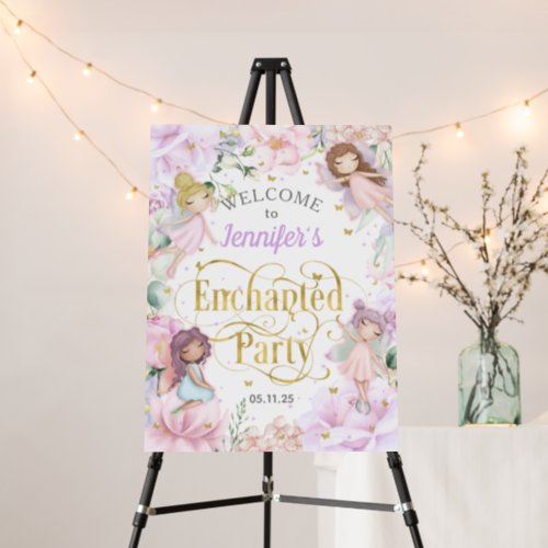 Garden Fairy Enchanted Party Birthday Welcome Foam Board