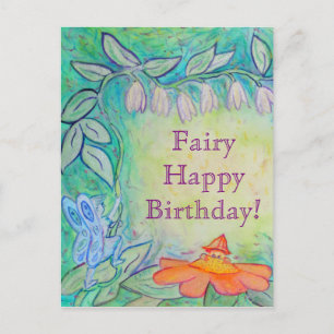 Garden Fairy Happy Birthday Custom Postcards