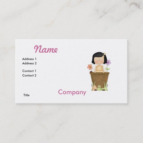 Garden Fairy in Flower Pot Business Card