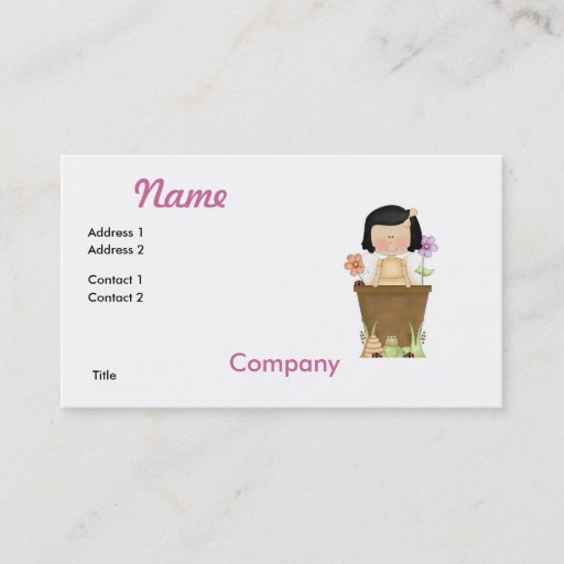 Customizable Garden Fairy in Flower Pot Business Card