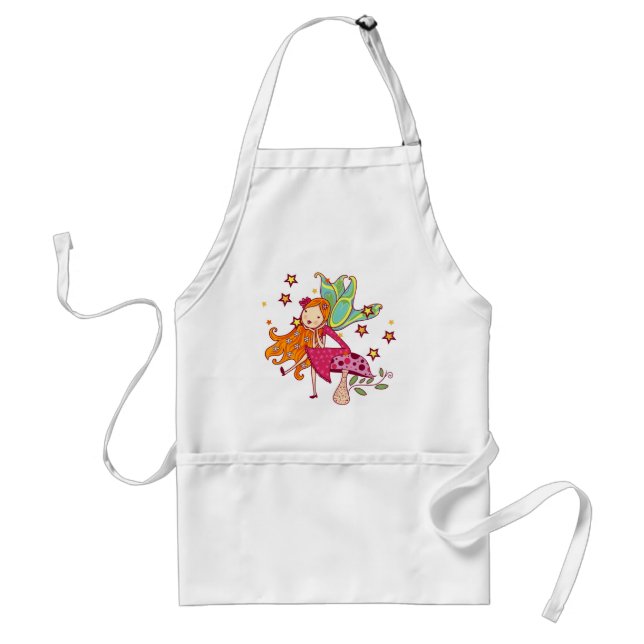 Garden Fairy on Mushroom Adult Apron (Front)