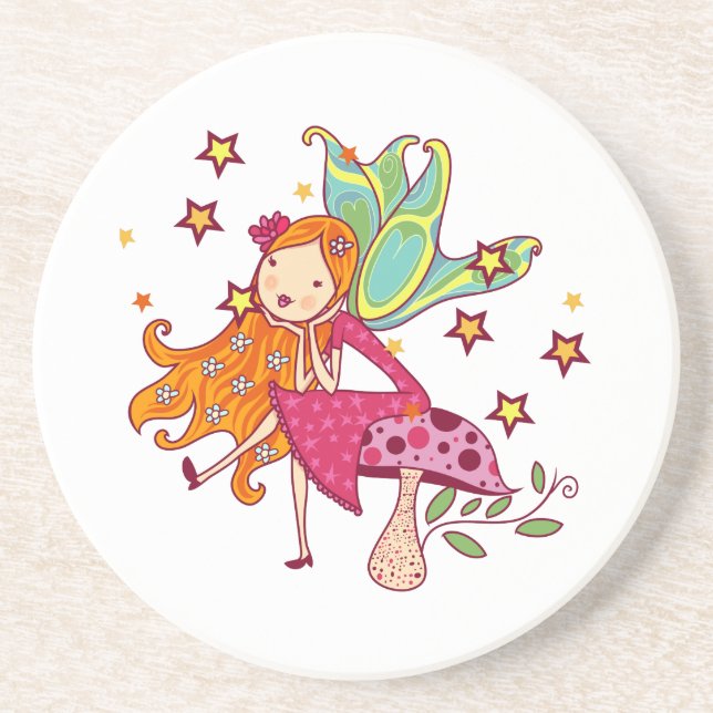 Garden Fairy on Mushroom Coaster (Front)