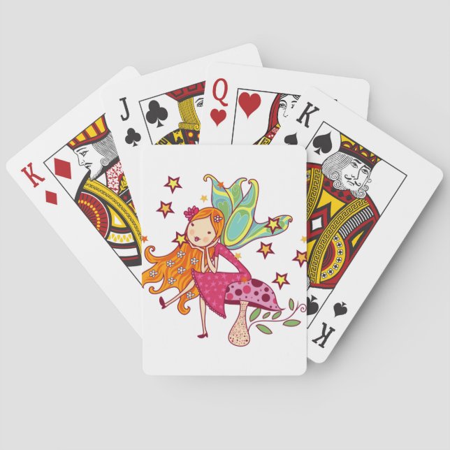 Garden Fairy on Mushroom Poker Cards (Back)