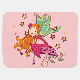 Garden Fairy on Mushroom Stroller Blanket