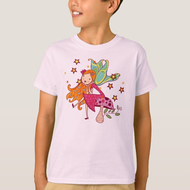 Garden Fairy on Mushroom T-Shirt (Front)