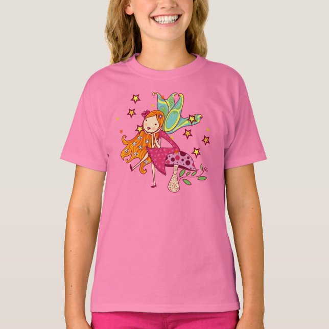 Garden Fairy on Mushroom T-Shirt (Front)