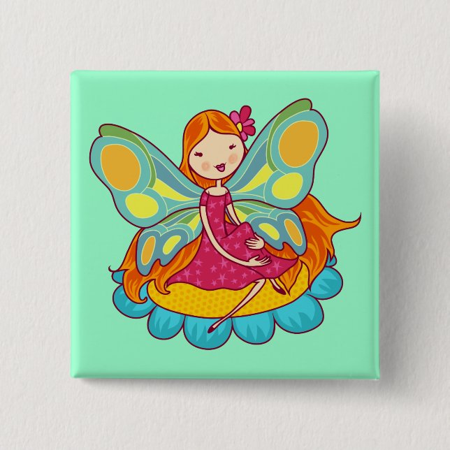 Garden Fairy Pinback Button (Front)