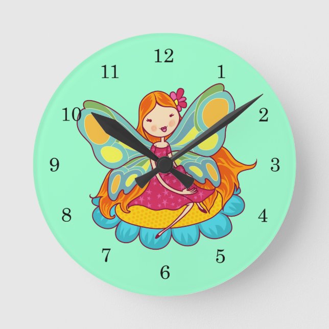 Garden Fairy Round Clock (Front)