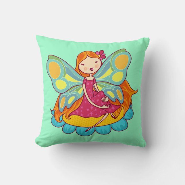 Garden Fairy Throw Pillow (Front)
