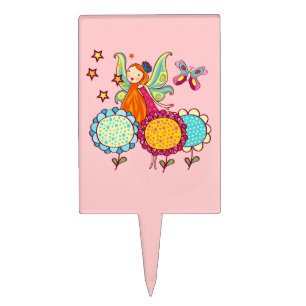 Garden Fairy With Flowers Cake Topper