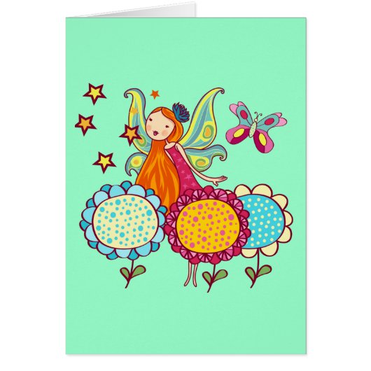 Garden Fairy With Flowers Cards (Front)